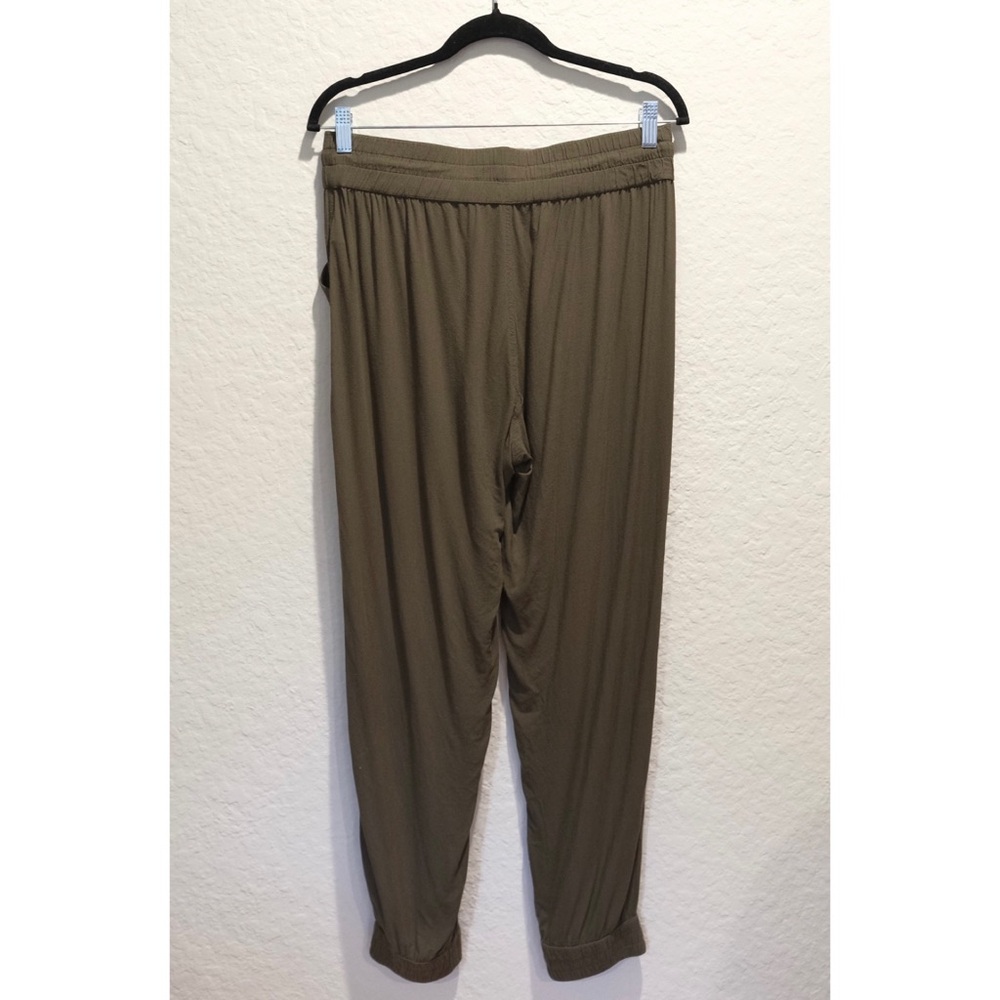 Tna Aritzia Rayon Joggers Size L Olive Green Lightweight Pockets Comfort - Picture 2 of 8
